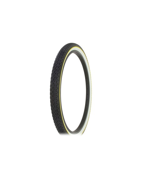 Tire 26 x 2.125 Black/White Side Wall Yellow Line HF-133.